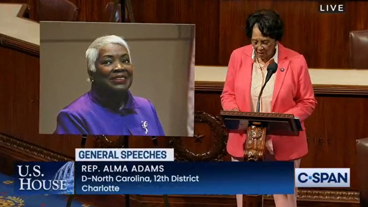 Rep. Adams on the floor of the House honoring Ella Scarborough