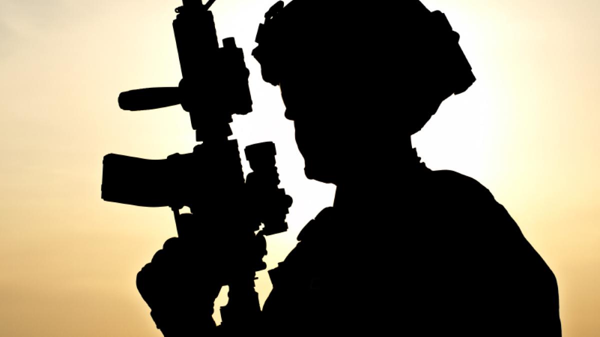 soldier in silouhette