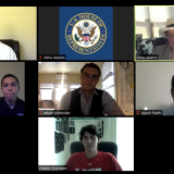 Screenshot of Rep. Adams' Service Academy Nominees on Zoom