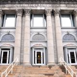 Federal office building doors and steps