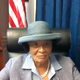 Rep. Alma Adams speaking at a press conference