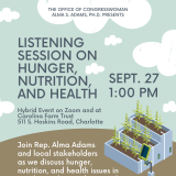 Rep. Adams’ Listening Session on Hunger, Nutrition, and Health