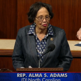 Rep Adams delivering a speech on the House floor, 5/1/24