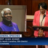 Rep. Adams on the floor of the House honoring Ella Scarborough