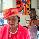 Congresswoman Adams Wearing Orange