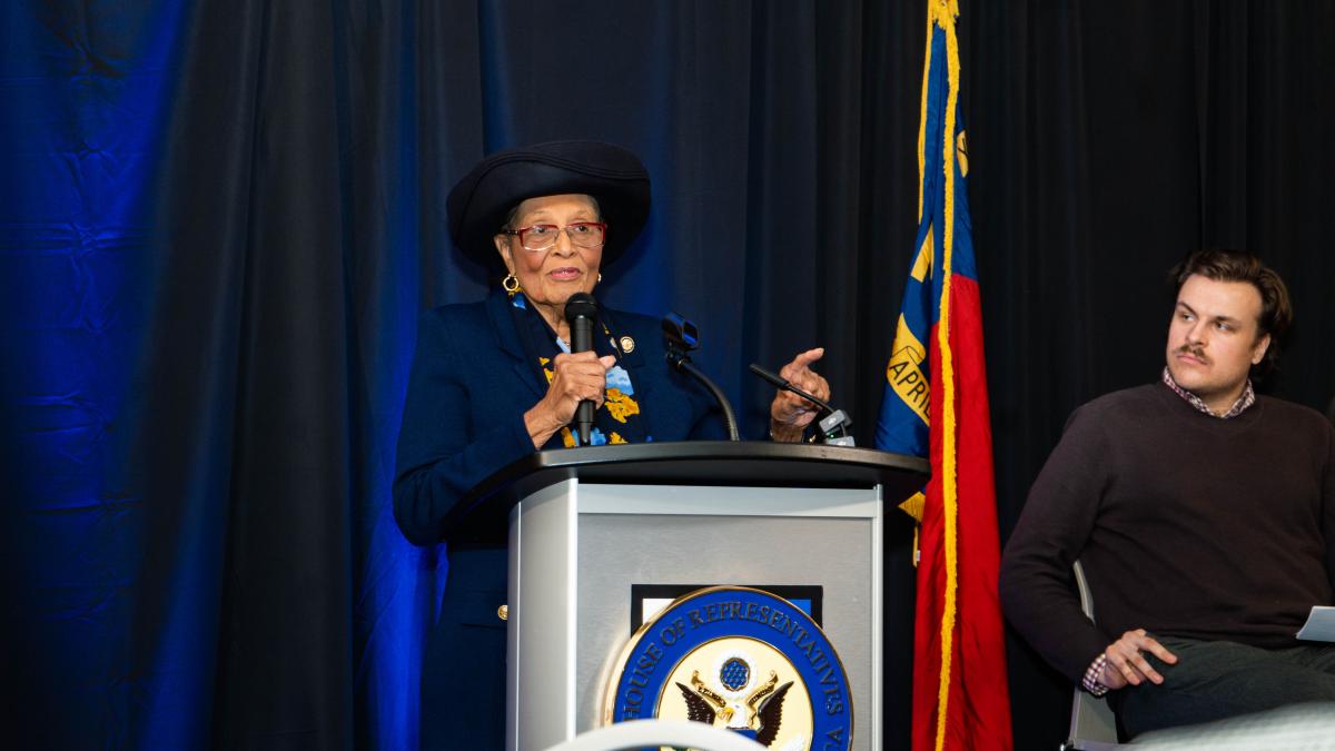Rep. Adams speaks at the State of the District