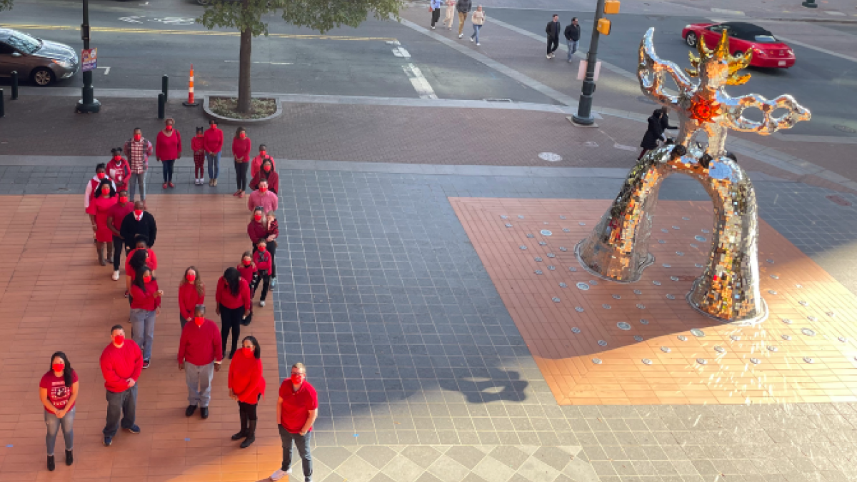 World AIDS Day Human Ribbon
