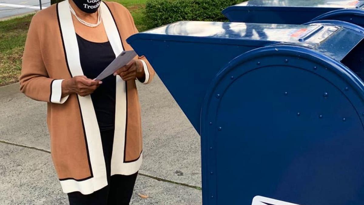 Alma Adams Mailing a Letter