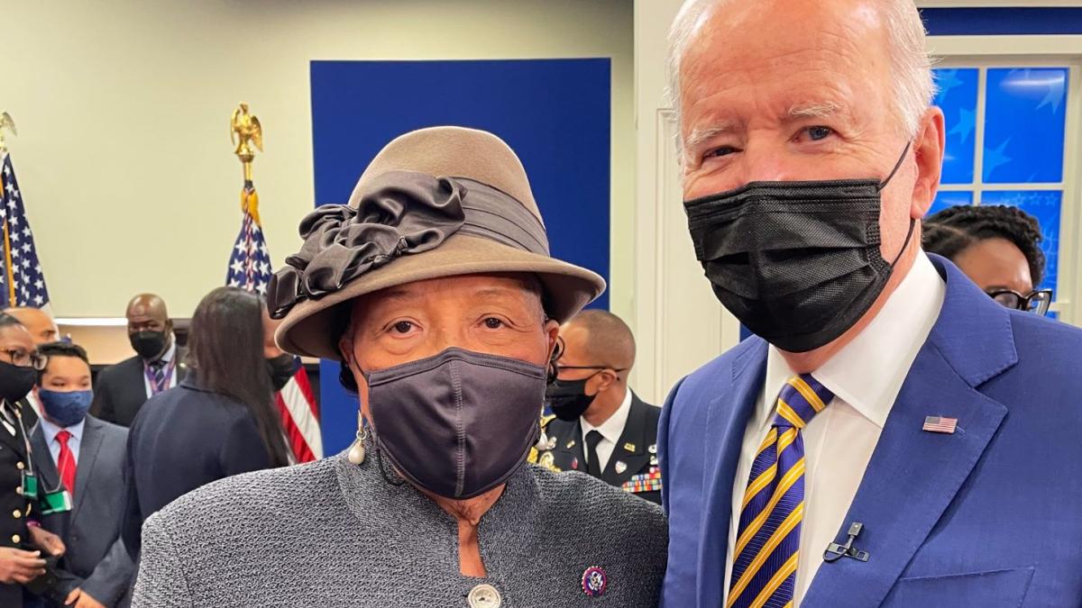 Rep. Adams with President Biden at the White House