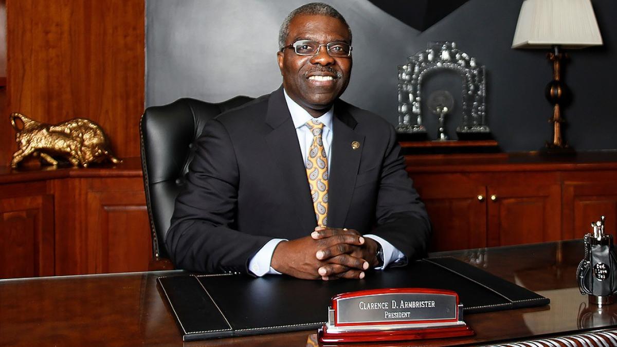 President Armbrister at his desk