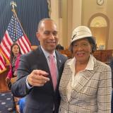 Rep. Jeffries and Rep. Adams earlier today