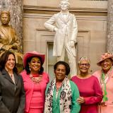 Photo of Congresswoman Adams, Congresswoman Johnson, and other AKA Sorority Sisters.