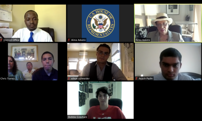 Screenshot of Rep. Adams' Service Academy Nominees on Zoom