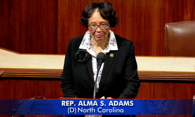 Alma Adams delivering a floor speech on April 18, 2023
