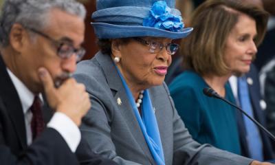 North Carolina Rep. Alma Adams, here at a 2017 roundtable with the heads of HBCUs, has introduced the IGNITE HBCU Excellence Act in the House. (Tom Williams/CQ Roll Call file photo)