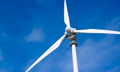 Wind turbine and blue sky